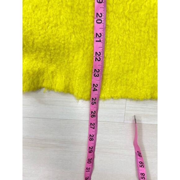 ANTHROPOLOGIE MAEVE PLUSH V-NECK COZY PULLOVER SWEATER M Neon Yellow - Picture 13 of 14